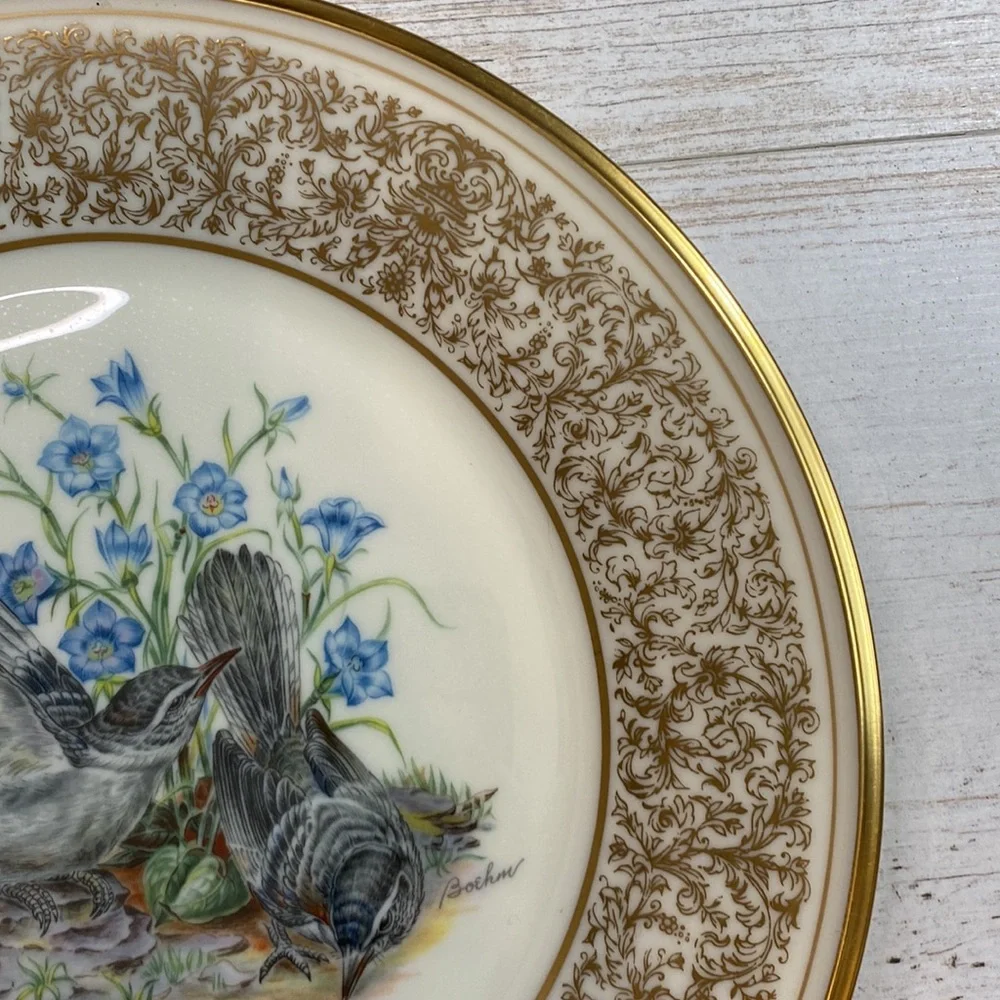 Lenox Limited Edition Bohem Birds Mockingbirds 1978 Dinner Plate